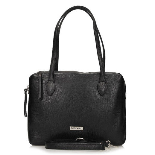 Handbag Toscanio Leather Messenger Bag E22 black