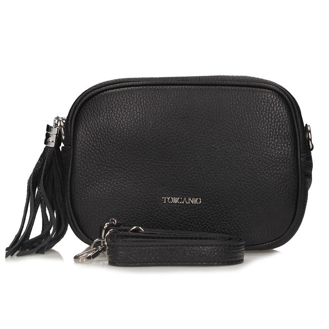 Handbag Toscanio Leather Messenger Bag E27 black