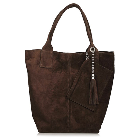 Handbag Toscanio Shopper Suede 1101 dark brown
