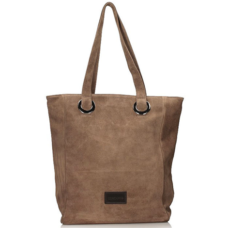 Handbag Toscanio Shopper Suede C117 dark beige