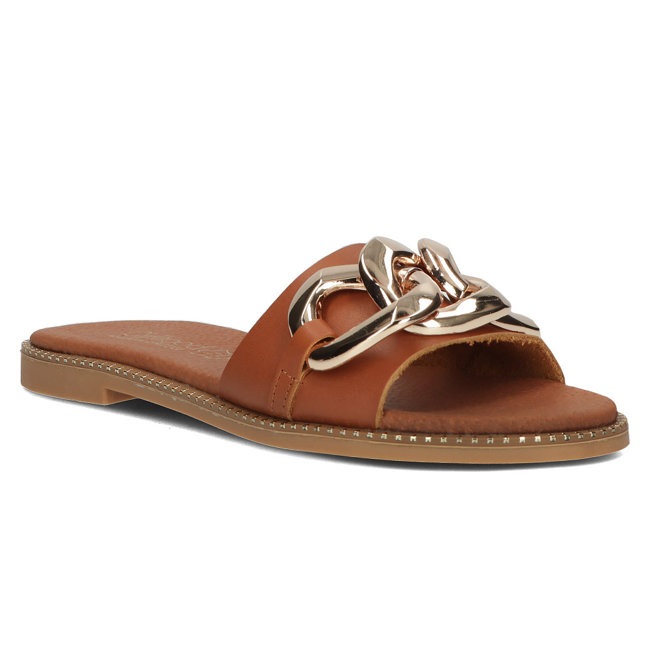 Leather Slippers Filippo LH-180 camel