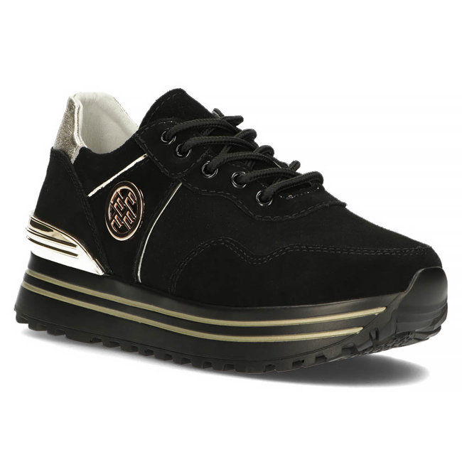 Leather Sneakers Filippo DP3538/22 BK GO black