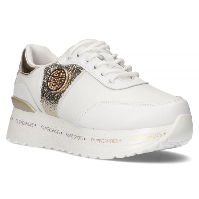 Leather Sneakers Filippo DP3688/22 WH GO white