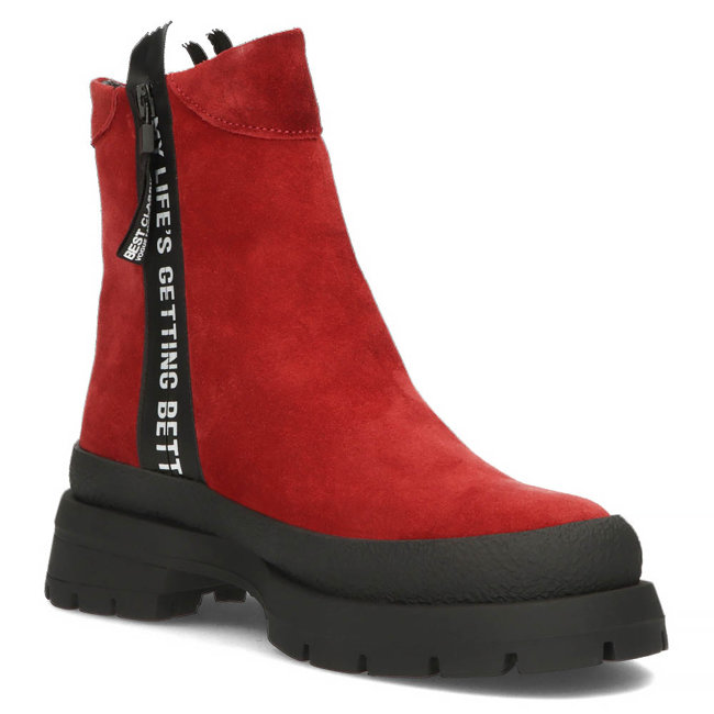 Leather ankle boots Filippo DBT4164/22 RD red