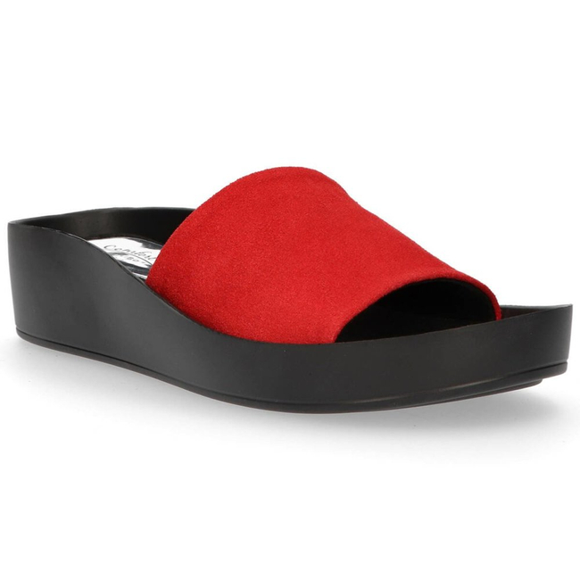 Leather flip-flops Filippo DK1220/20 RD red