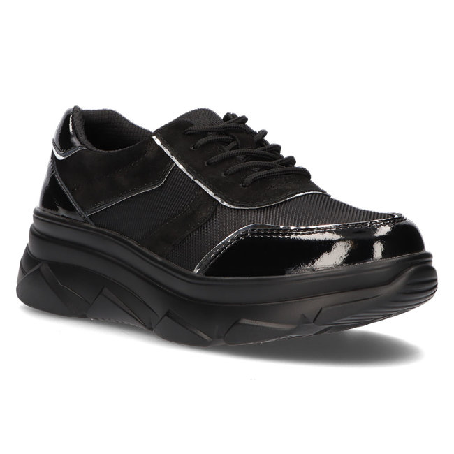 Leather lace-up sneakers Filippo DP3178/21 BK black