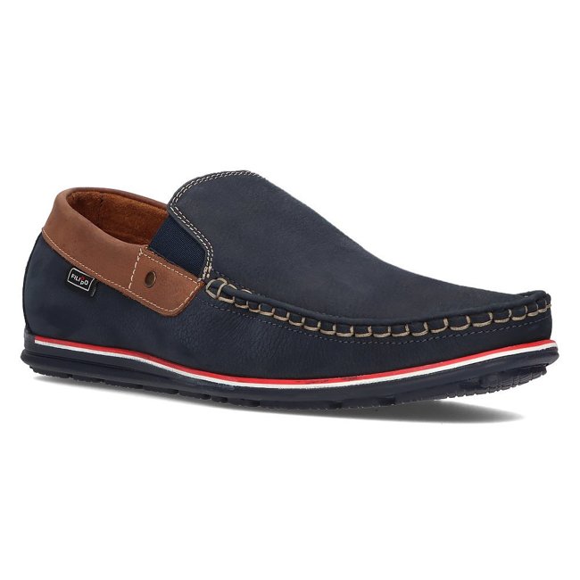 Leather loafers Filippo G-1522K navy blue