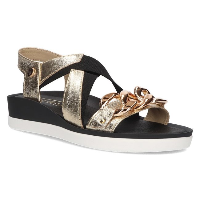 Leather sandals Filippo 109 black and gold