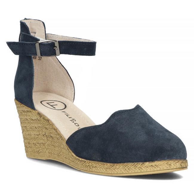Leather sandals Filippo DS1394/22 NV navy blue