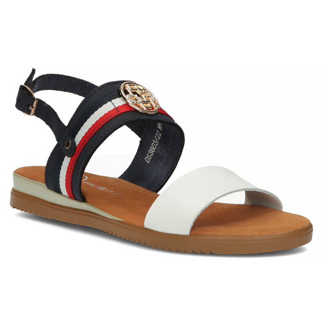 Leather sandals Filippo DS3603/22 WH NV white and navy
