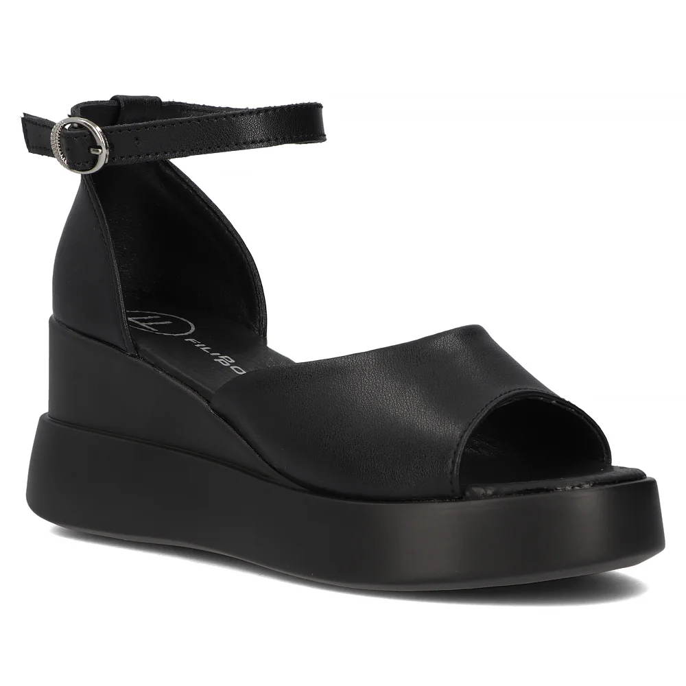 Leather sandals Filippo DS6075/24 BK black