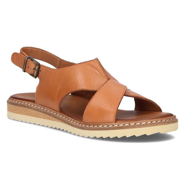 Leather sandals Lanqier 44C0682 brown