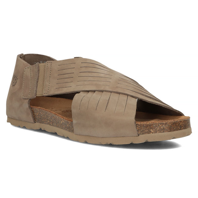 Leather sandals Yokono VILLA-179 NOBUCK TABACO brown