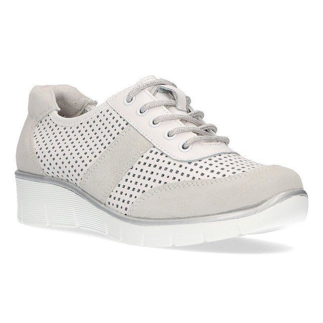 Leather shoes Filippo DP028/21 WH white lace-up