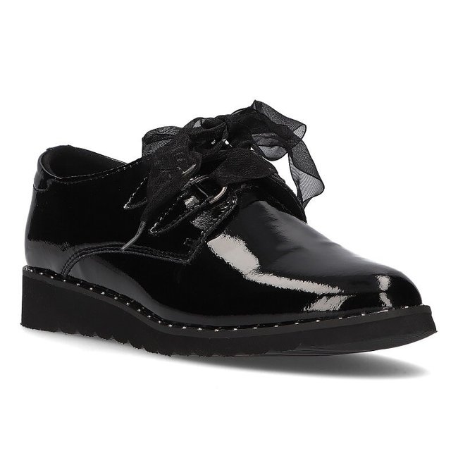 Leather shoes Filippo DP947/21 BK black lacquered