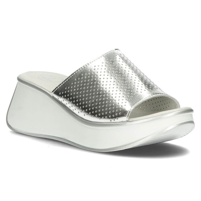 Leather slippers Filippo DK3614/22 SI silver