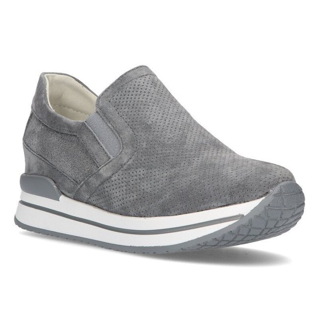 Leather sneakers Filippo DP1512/21 Gr gray