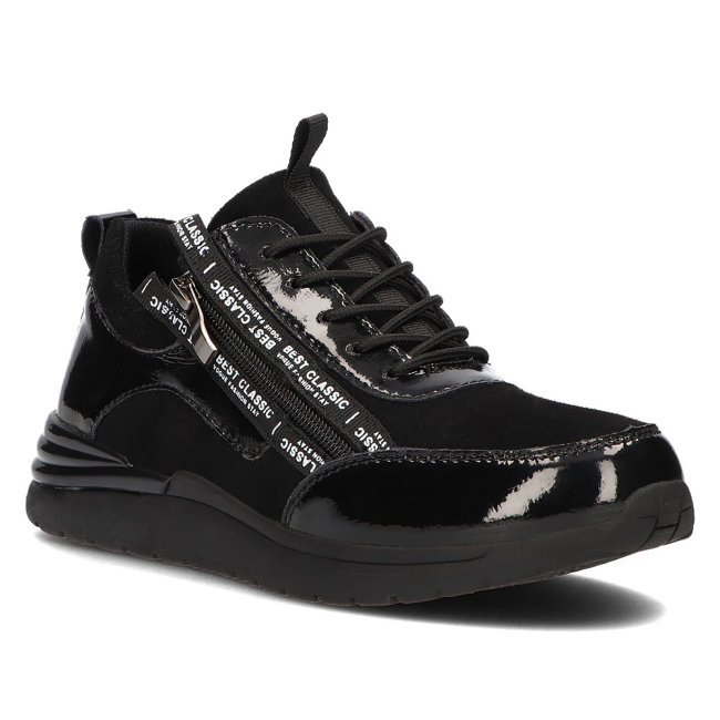 Leather sneakers Filippo DP3149/21 BK black