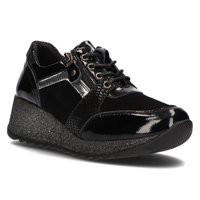 Leather sneakers Filippo DP3189/21 BK black