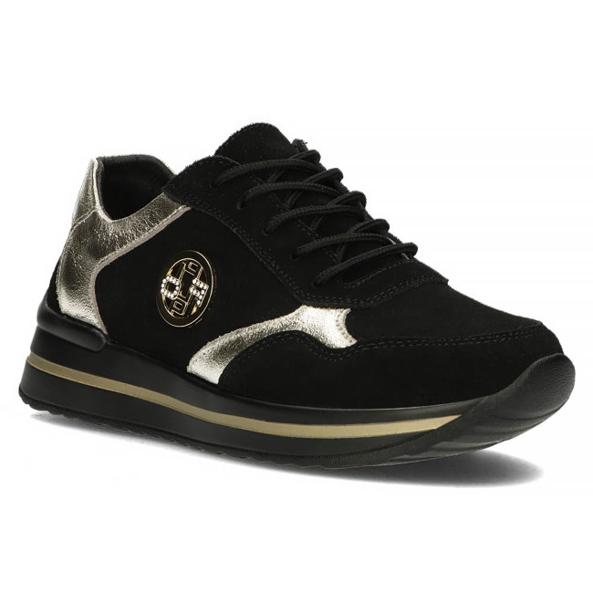 Leather sneakers Filippo DP3544/22 BK black