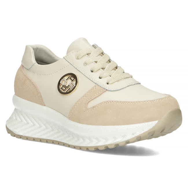 Leather sneakers Filippo DP3547/23 BE beige