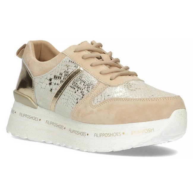 Leather sneakers Filippo DP3691/22 BE GO beige