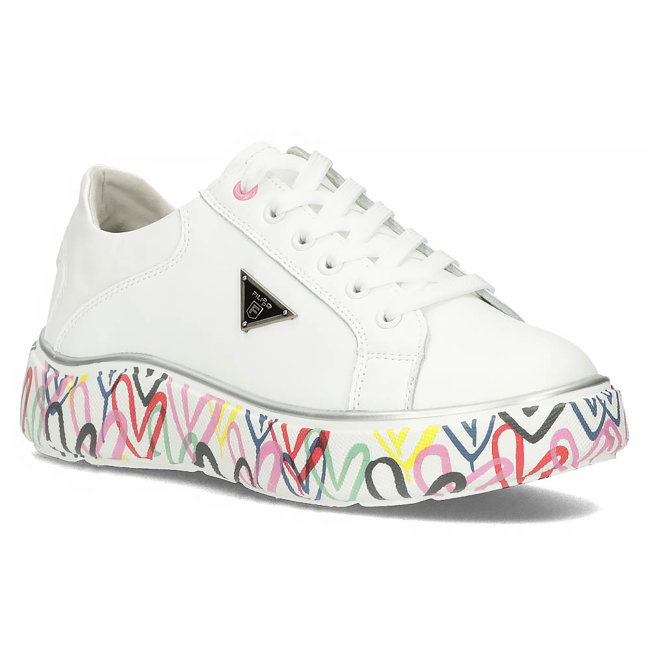 Leather sneakers Filippo DP4480/23 WH MLT white