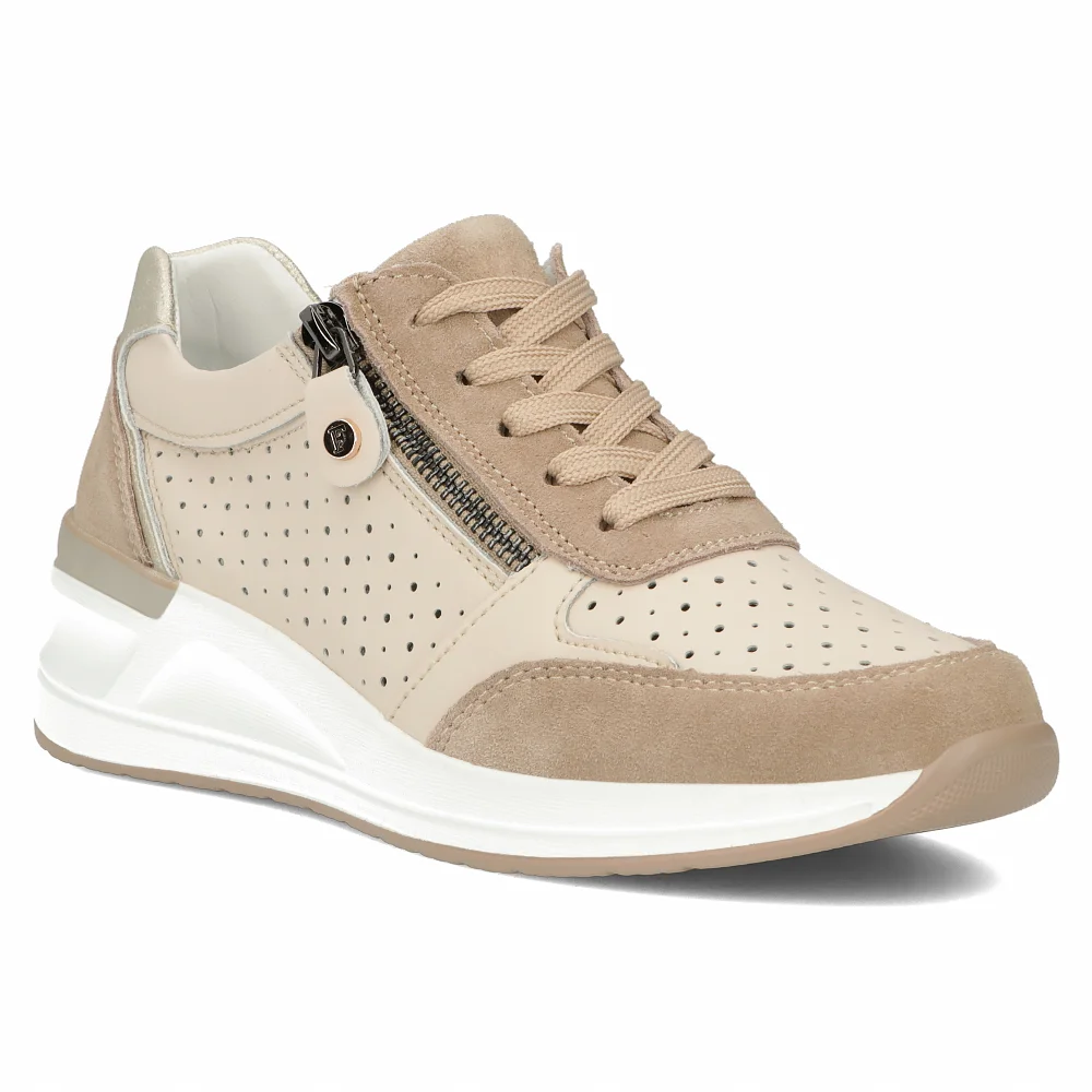 Leather sneakers Filippo DP6011/24 BE beige
