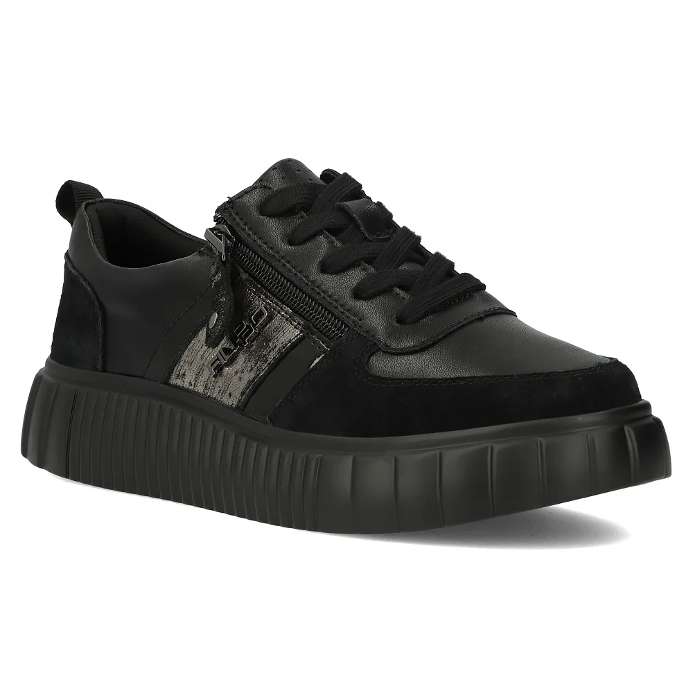 Leather sneakers Filippo DP6121/24 BK black