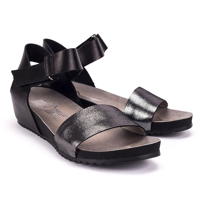 Sandals Lemar 40069 Bf. Black + Glitter Sreb/Cz