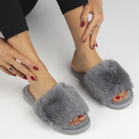 Fur slippers grey CF-89