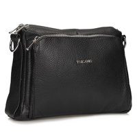 Handbag Toscanio Leather Messenger Bag E16 black