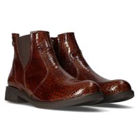 Leather ankle boots Filippo 437s brown kroko