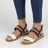 Leather sandals Filippo DS3603/22 WH NV white and navy