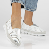 Leather shoes Filippo DP4588/23 WH GR white