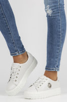 Leather sneakers FILIPPO DP3528/22 WH białe