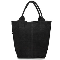 Torebka Toscanio Shopper Zamszowa 1101 czarna