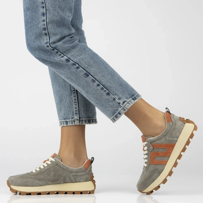 Skórzane sneakersy Filippo DP6743/25 KH OR khaki