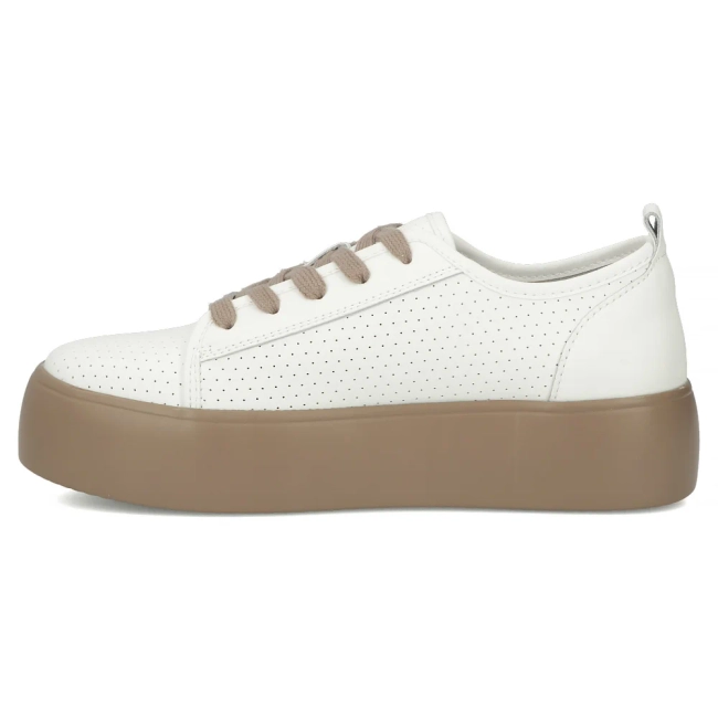 Leather sneakers Filippo DP6116/26 WH BE white-beige