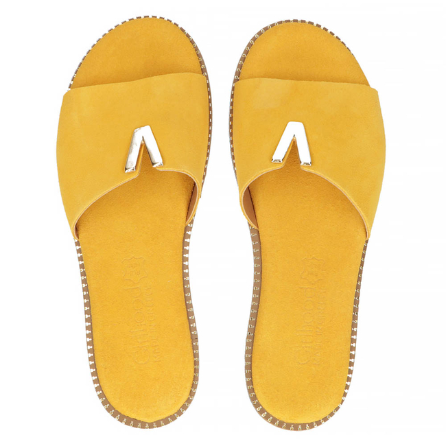 Leather Slippers Filippo LH-200 yellow