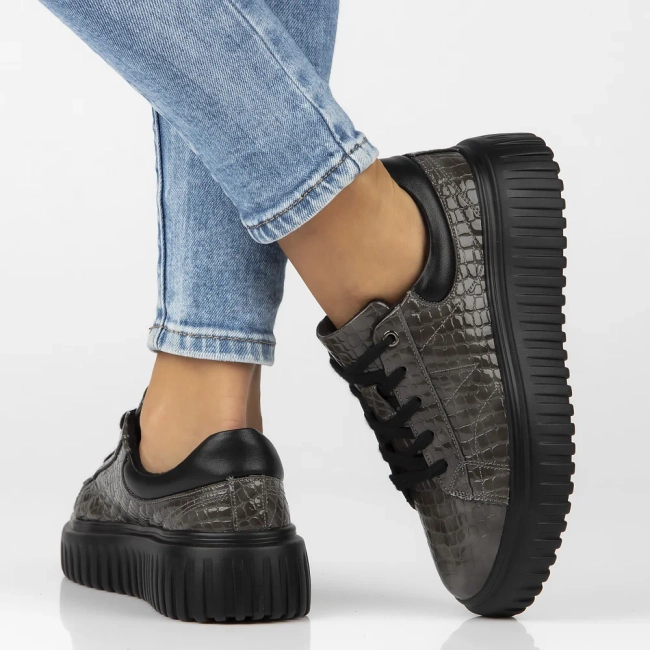 Leather sneakers Filippo DP6766/25 GR grey