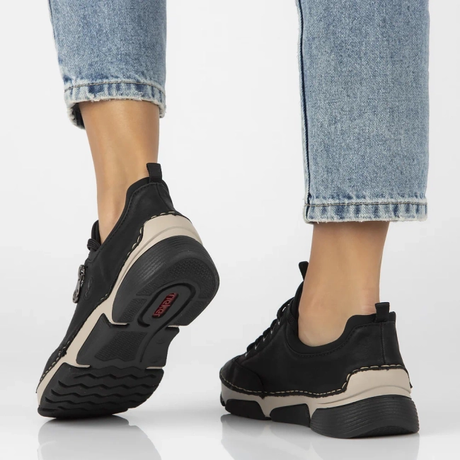 Półbuty Rieker 45973-00 czarne