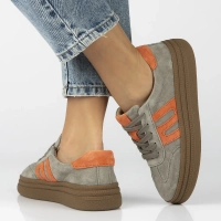 Skórzane sneakersy Filippo DP7114/25 KH szare