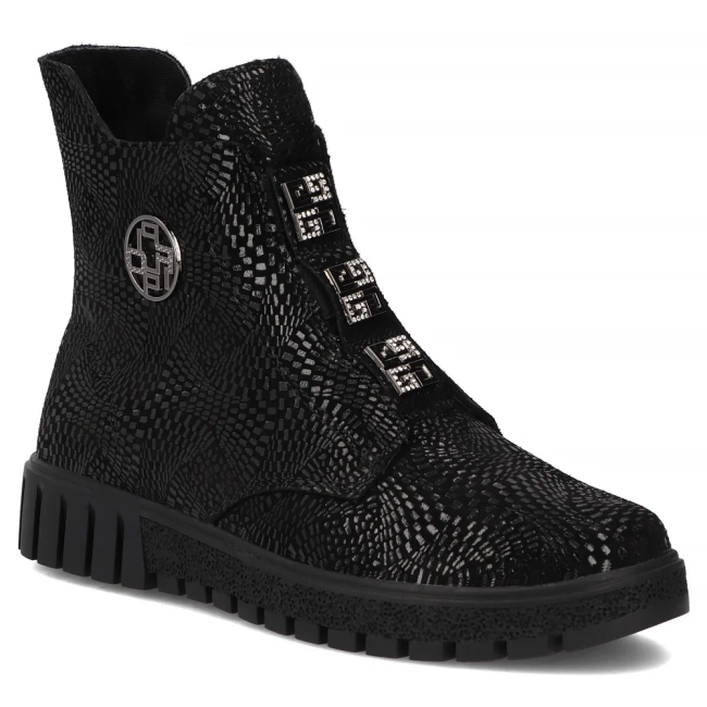 Leather ankle boots Filippo DBT6360/25 BK PT black