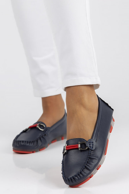 Leather loafers Filippo DP3613/22 NV RD navy