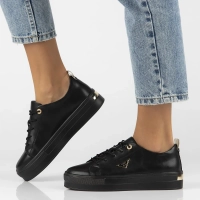 Skórzane półbuty na platformie Filippo DP3533/24 BK czarne