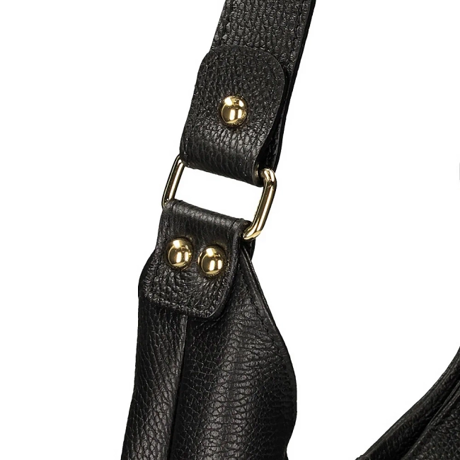 Skórzana torebka Toscanio Shopper F118 czarna