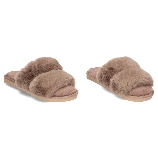 Fur slippers Khaki YL-60