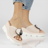 Skórzane klapki Filippo DK4608/23 PI różowe