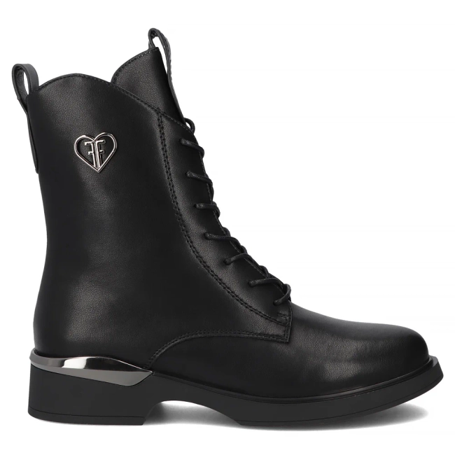Skórzane botki Filippo DBT7199/26 BK czarne
